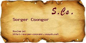 Sorger Csongor névjegykártya